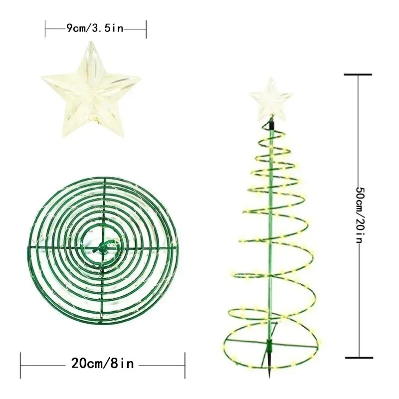 Outdoor Solar Power Xmas Lights - Solar Powered Waterproof Xmas Stake LED