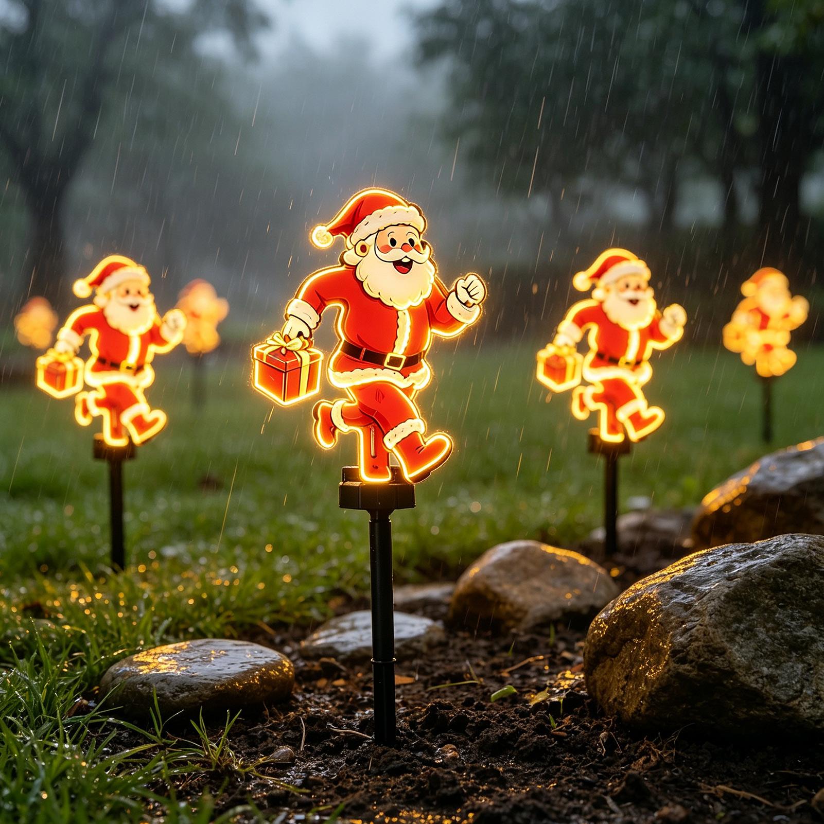 1Pcs Christmas Santa Claus Pat - Outdoor Solar Power Xmas Lights 评论和价格