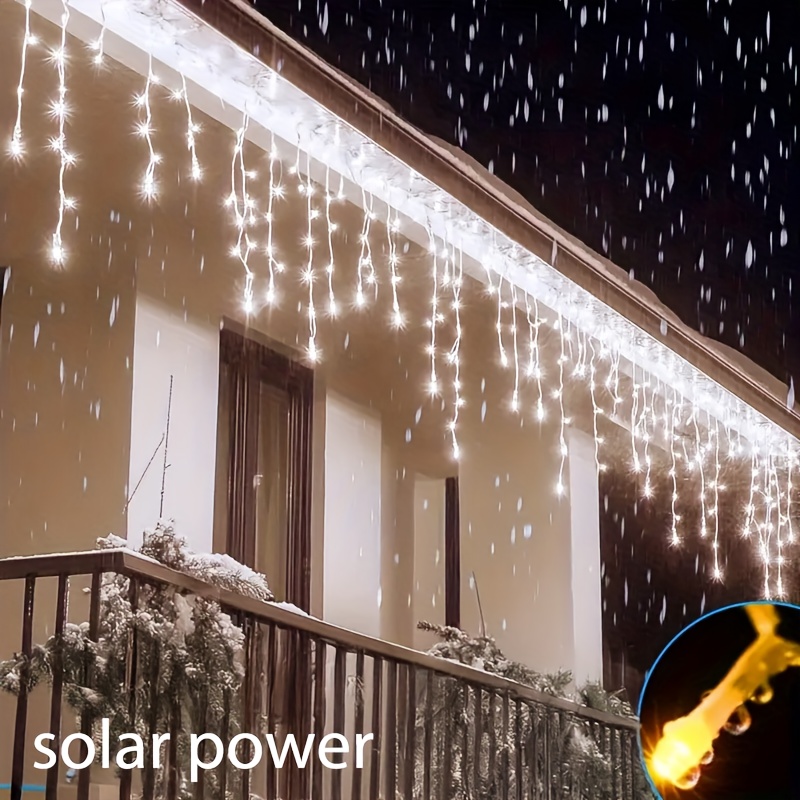 Solar Powered Outdoor Icicle S - Outdoor Solar Power Xmas Lights 评论和价格