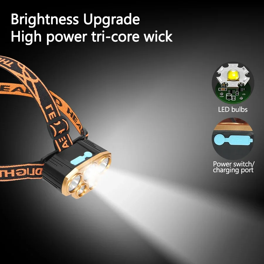 Rechargeable 5 LED Headlight U - Outdoor Power Head 评论和价格