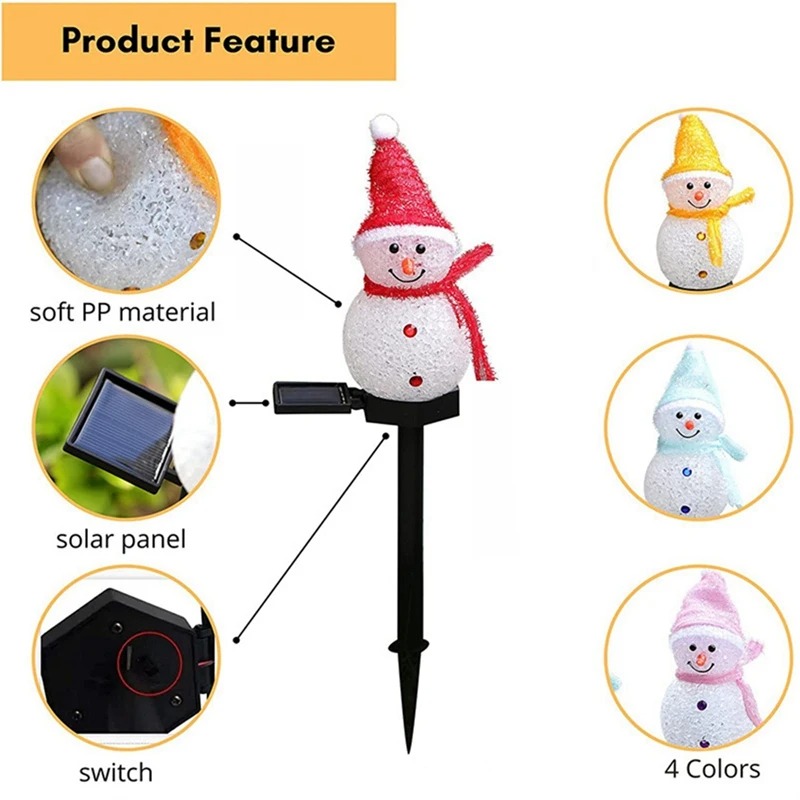 2 LED Snowman Solar Garden Lig - Outdoor Solar Power Xmas Lights 评论和价格