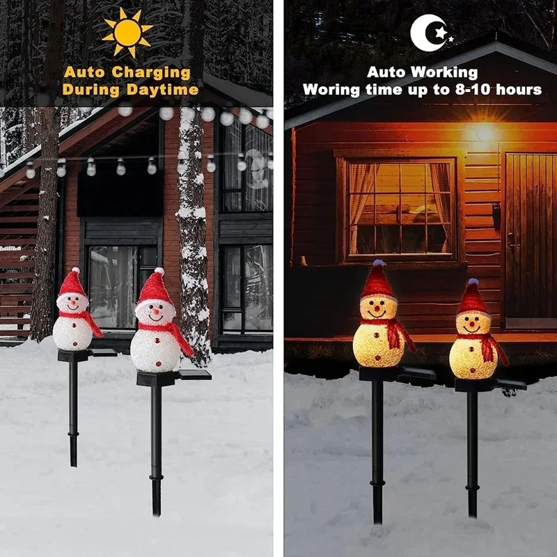 2 LED Snowman Solar Garden Lig - Outdoor Solar Power Xmas Lights 评论和价格
