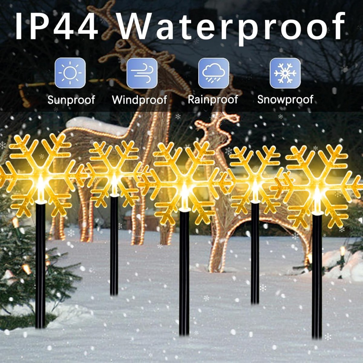 5Pcs Christmas Pathway Lights  - Outdoor Solar Power Xmas Lights 评论和价格