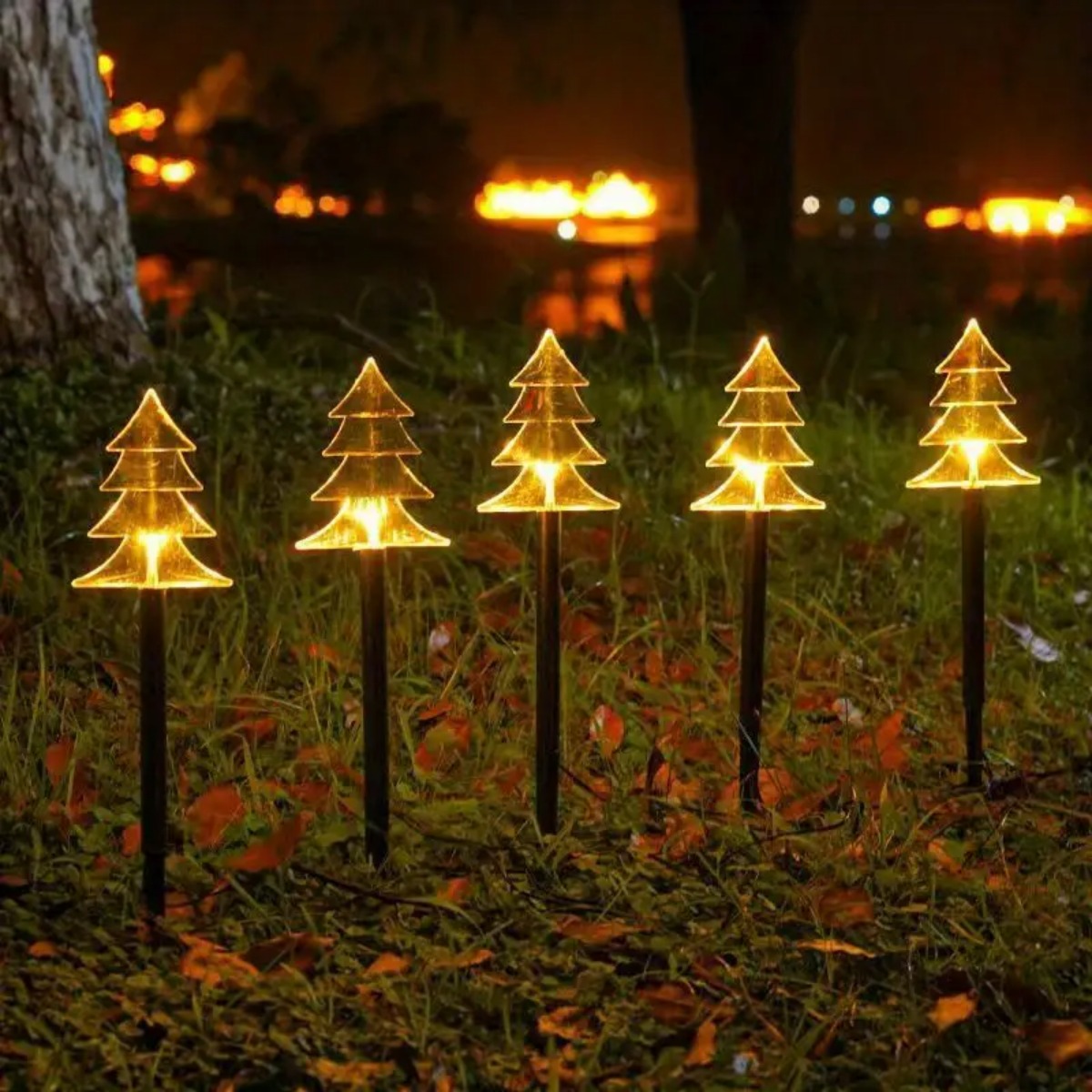 5Pcs Christmas Pathway Lights  - Outdoor Solar Power Xmas Lights 评论和价格