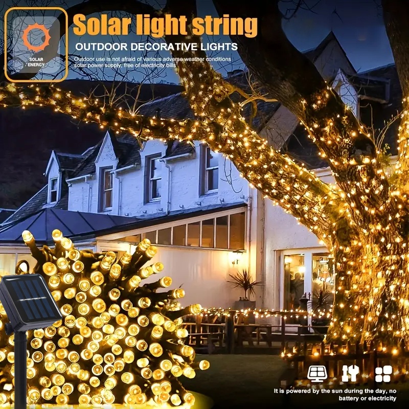 5M-32M LED Solar String Lights - Outdoor Solar Power Xmas Lights 评论和价格