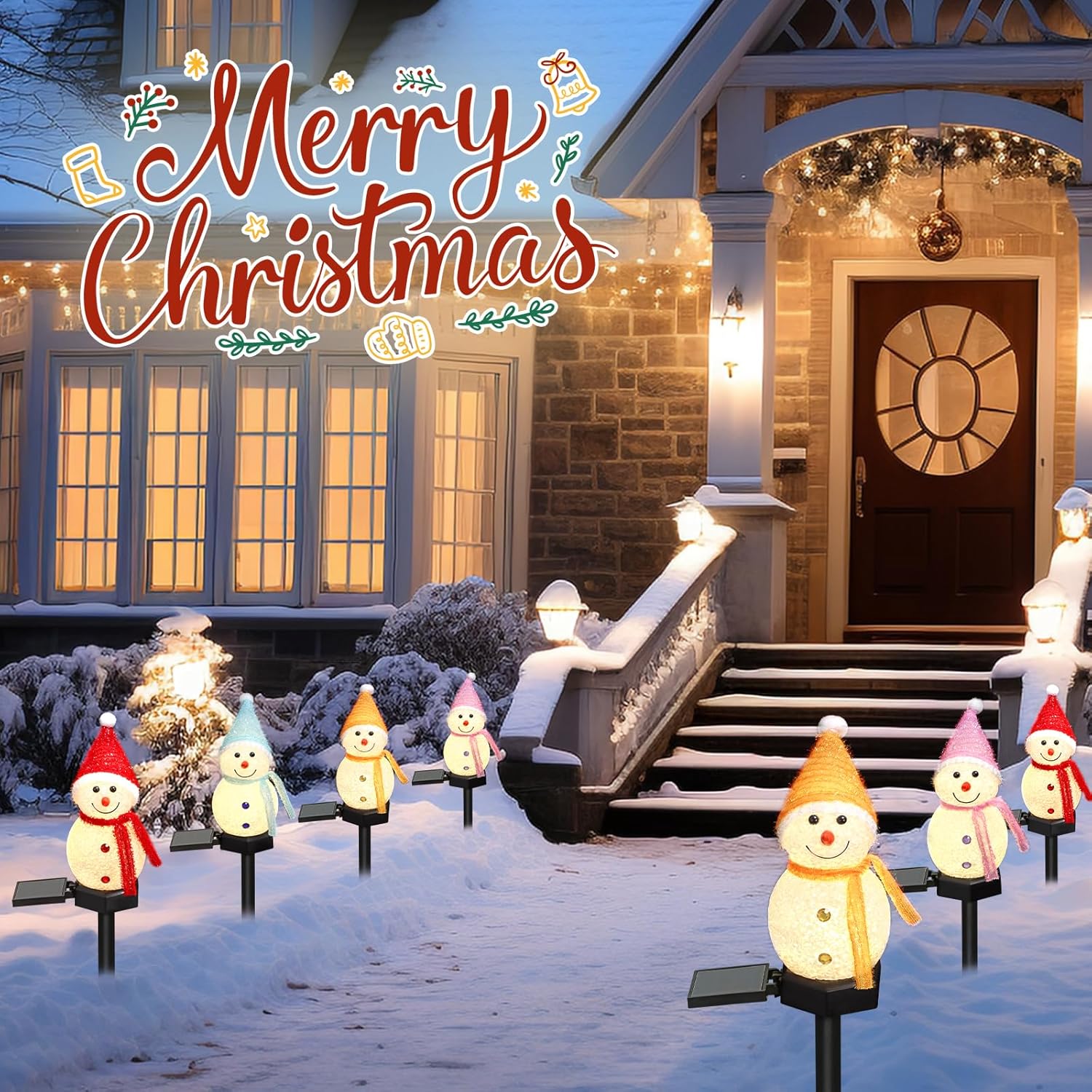 LED Snowman Solar Garden Light - Outdoor Solar Power Xmas Lights 评论和价格