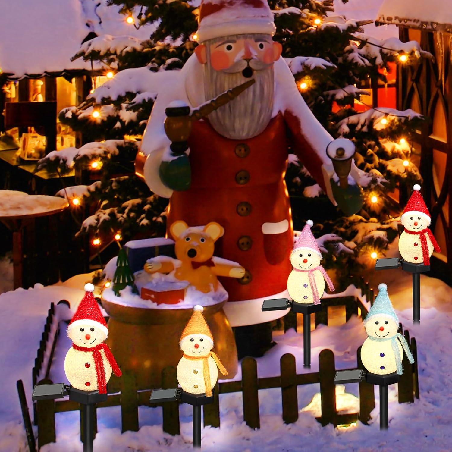 LED Snowman Solar Garden Light - Outdoor Solar Power Xmas Lights 评论和价格