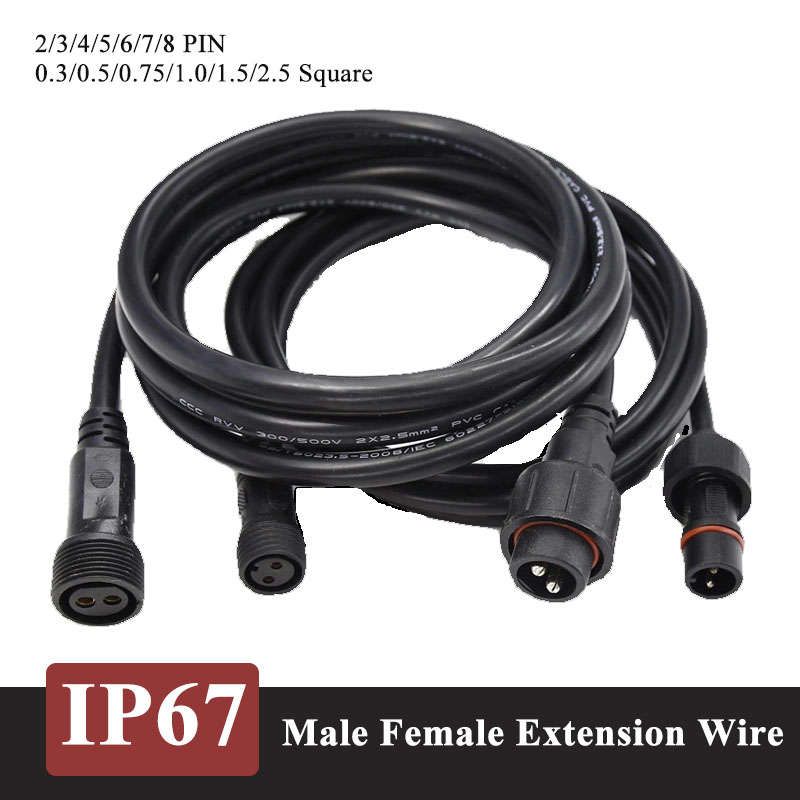 IP67 Waterproof Male Female Do - Outdoor Power Line 评论和价格