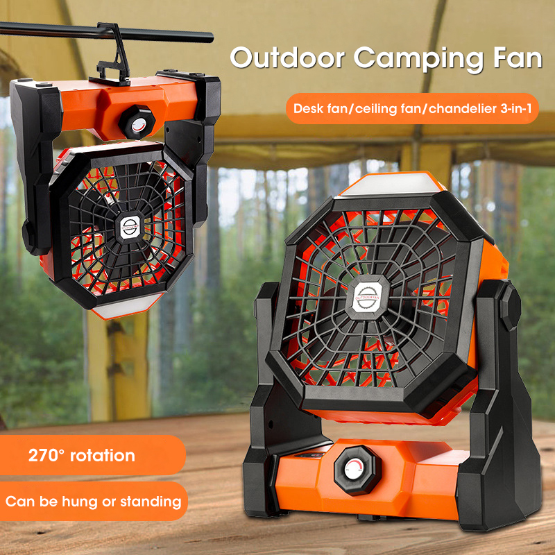 10000mAh Camping Fan with LED  - Outdoor Power Fan 评论和价格