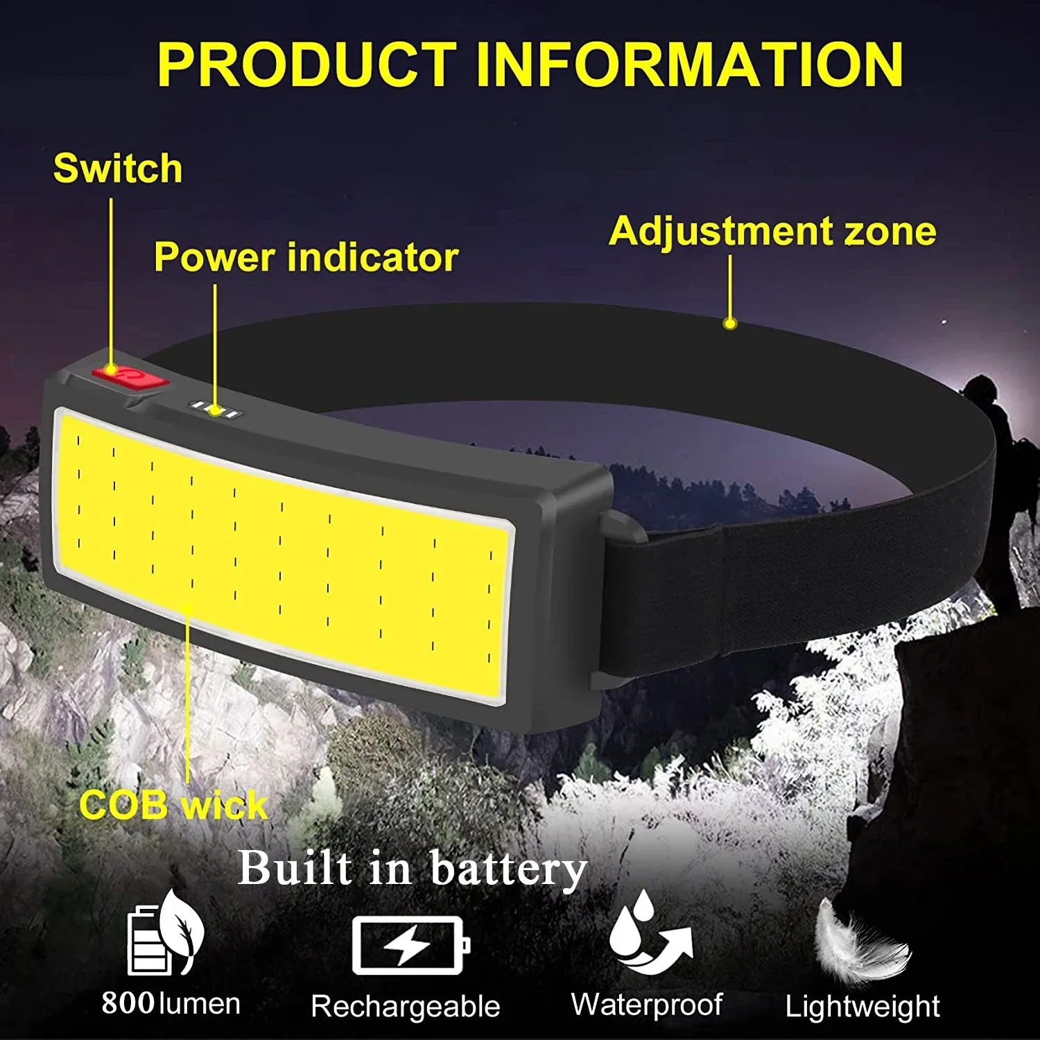 Powerful COB LED Headlamp Type - Outdoor Power Head 评论和价格