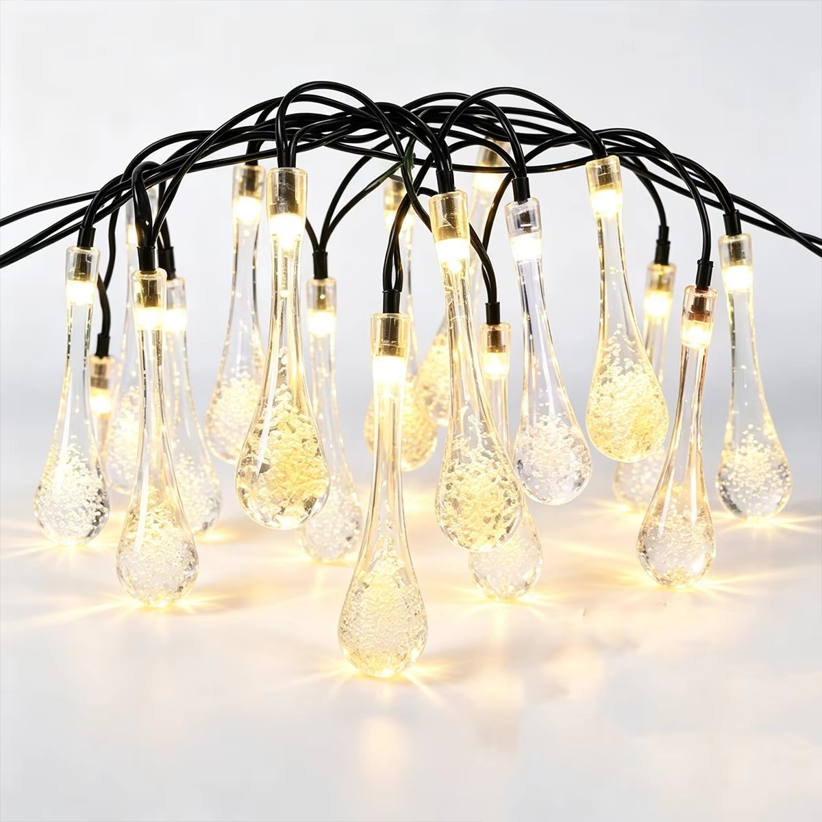 Water Drop Solar Powered LED G - Outdoor Solar Power Xmas Lights 评论和价格