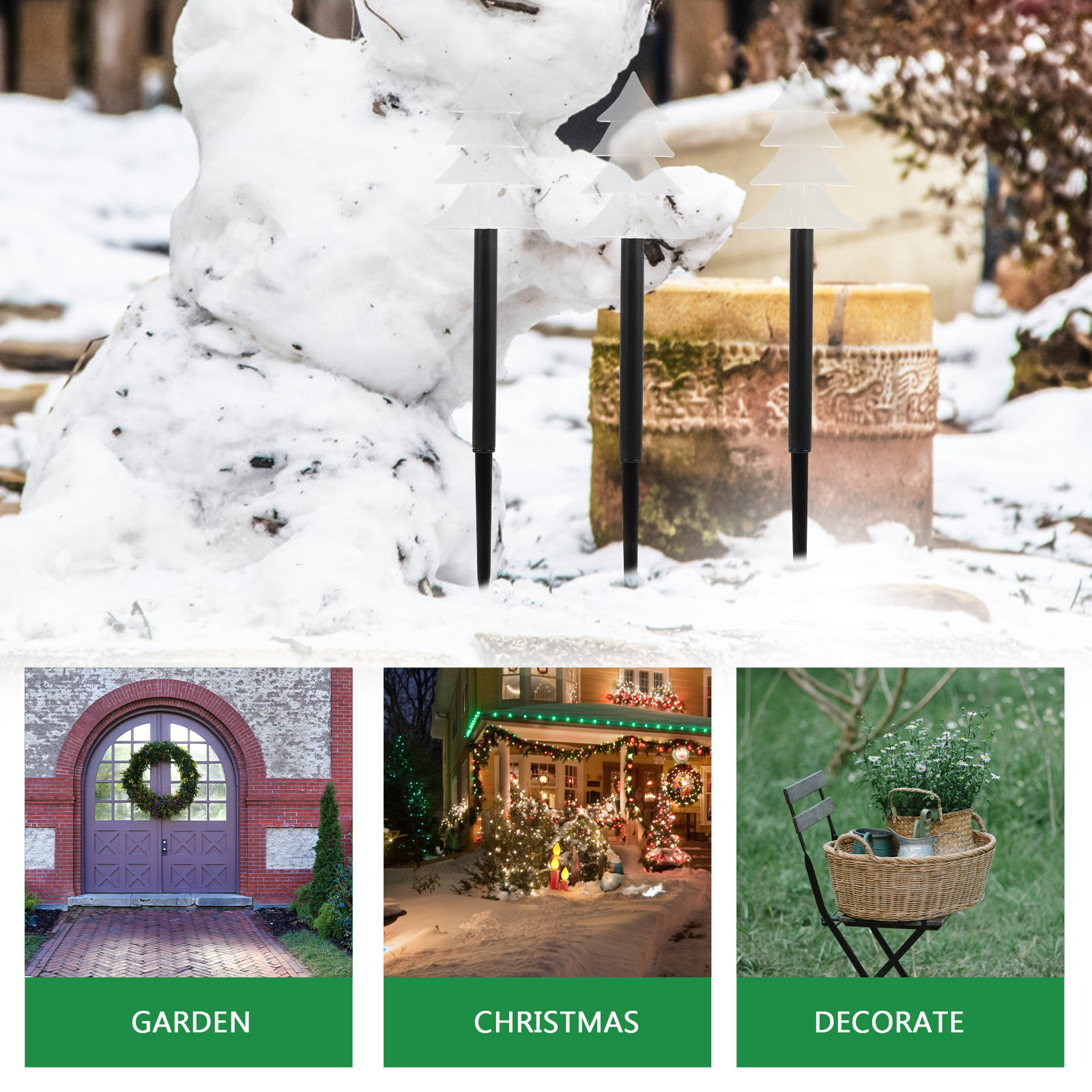 5Pcs Creative Light Accessorie - Outdoor Solar Power Xmas Lights 评论和价格
