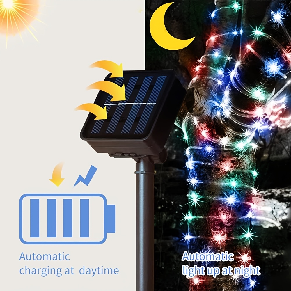 Solar Rope Light 8 Mode Waterp - Outdoor Solar Power Xmas Lights 评论和价格